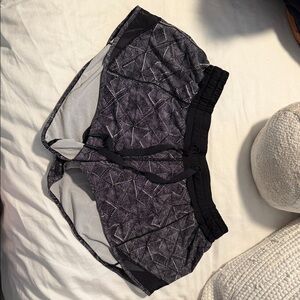 lululemon athletica Black Patterned Athletic Shorts